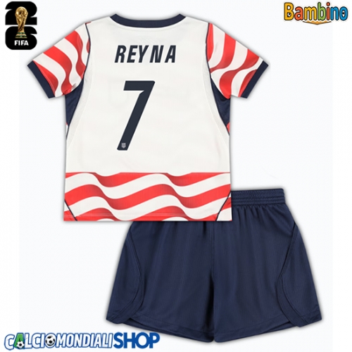 Maglie da calcio Stati Uniti Giovanni Reyna #7 Prima Maglia Bambino Mondiali 2026  Manica Corta + Pantaloni corti)